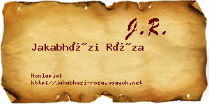 Jakabházi Róza névjegykártya
